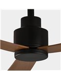 Ventilador de teto GREGAL preto/nogueira, MOTOR 35W DC, CL.I, controle remoto