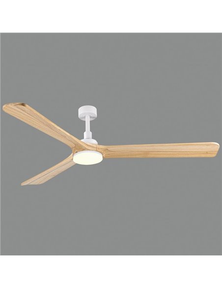 Ventilateur de plafond sans éclairage ROK Blanc, MOTEUR DC 32W, CL.I, Télécommande