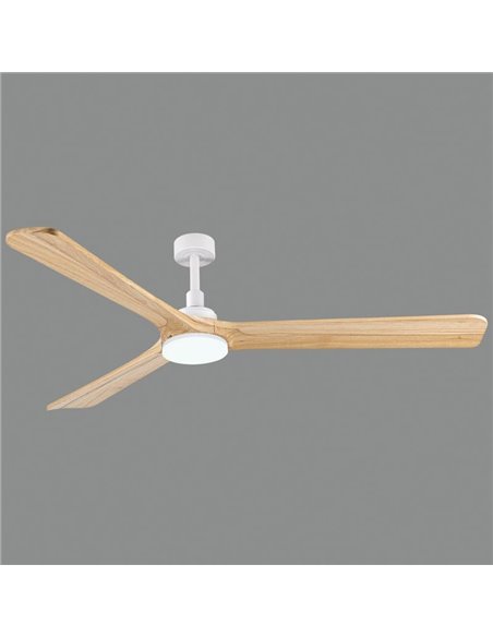 Ventilador de techo sin iluminación ROK Blanco, MOTOR DC 32W, CL.I, Mando a distancia