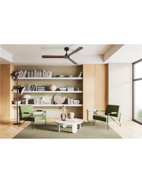 Ventilateur de plafond ROK sans éclairage Noir, MOTEUR DC 32W, CL.I, Télécommande