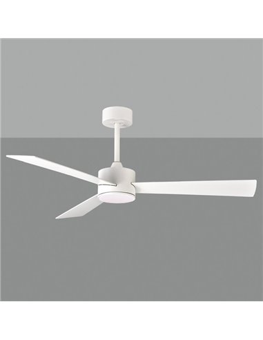 Ventilador techo LED SHAMAL palas reversibles: blanco/madera, LED 22W 2200lm DC 35W, con Mando, 3000K-4000K-6500K