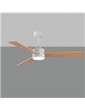 Ventilador de teto SHAMAL LED com lâminas reversíveis: branco/madeira, LED 22W 2200lm DC 35W, com controle remoto, 3000K-4000K-6
