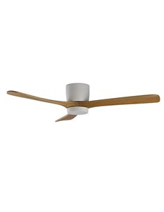 Ventilateur de plafond SIROCO blanc avec pales en bois, MOTEUR DC 35W, CL.I, Télécommande