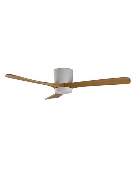 Ventilateur de plafond SIROCO blanc avec pales en bois, MOTEUR DC 35W, CL.I, Télécommande