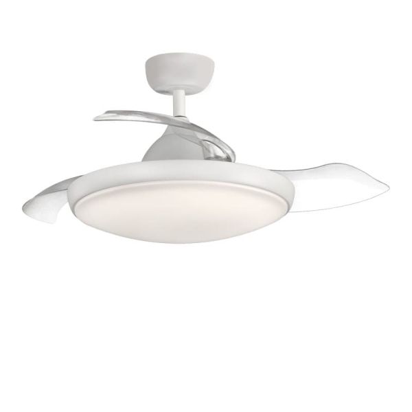 ZONDA Ventilateur de plafond rond LED Blanc Mat avec lumière, 47W 4000lm + MOTEUR DC 33W, CRI80 CL.I IP44, Télécommande, Régulat