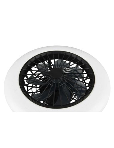 Ventilador de techo plafón con luz LED STRALSUND Negro mate detalle aspas