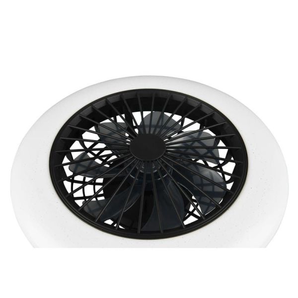 Ventilador de techo plafón con luz LED STRALSUND Negro mate detalle aspas