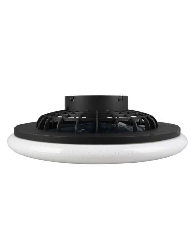 Ventilador de techo plafón con luz LED STRALSUND Negro mate detalle