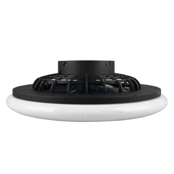 Ventilador de techo plafón con luz LED STRALSUND Negro mate detalle