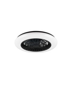 Ventilador de teto STRALSUND com luz LED preto mate ligado 2