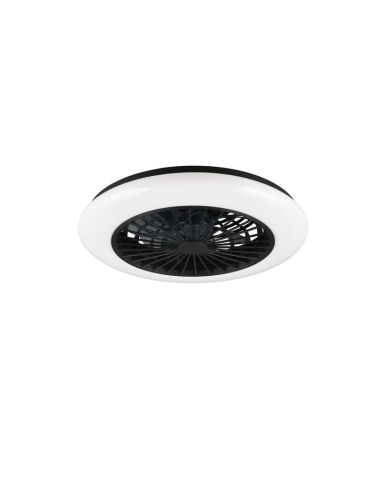 Ventilador de teto STRALSUND com luz LED Preto fosco | LeonLeds