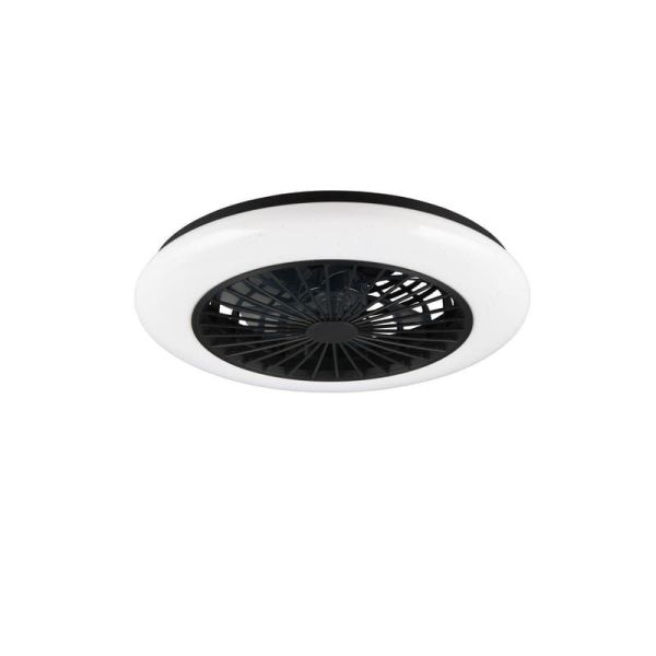Ventilador de techo plafón con luz LED STRALSUND Negro mate| LeonLeds