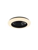 Ventilador de techo plafón con luz LED STRALSUND Negro mate encendido