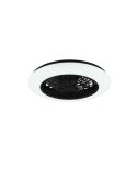 Ventilador de techo plafón con luz LED STRALSUND Negro mate foto ambiente