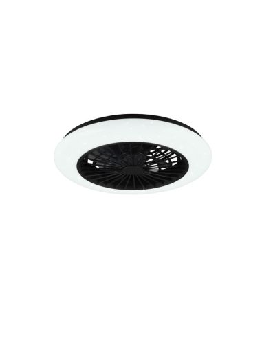 Ventilador de techo plafón con luz LED STRALSUND Negro mate foto ambiente