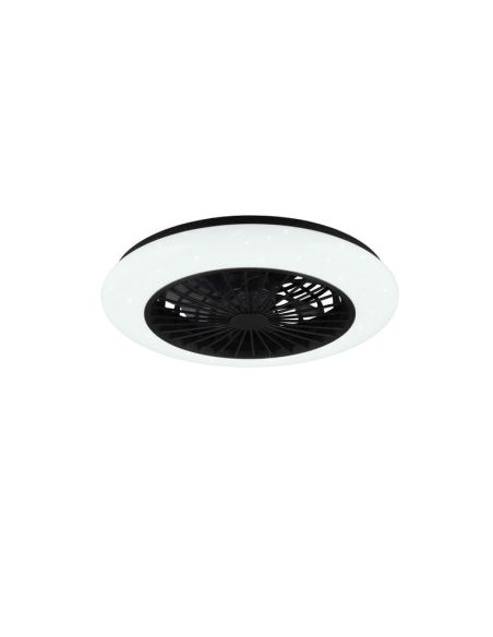 Ventilador de techo plafón con luz LED STRALSUND Negro mate foto ambiente