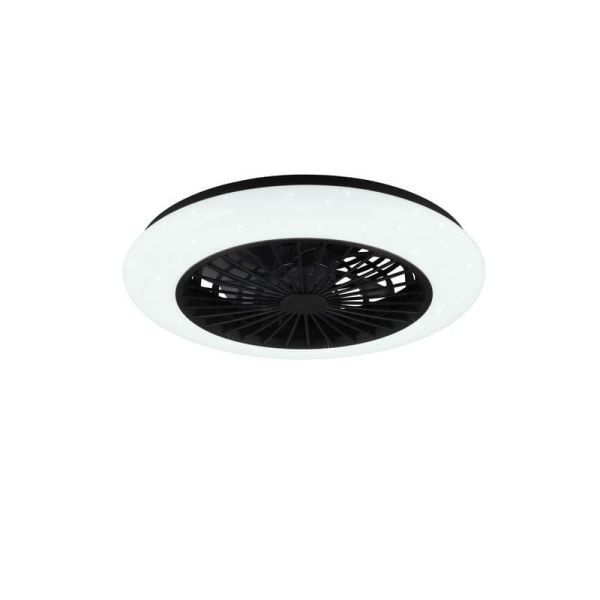 Ventilador de techo plafón con luz LED STRALSUND Negro mate foto ambiente