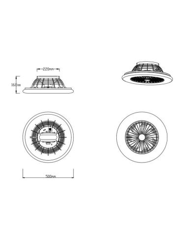 Ventilador techo regulable LED STRALSUND Titanio 3 velocidades| LeonLeds