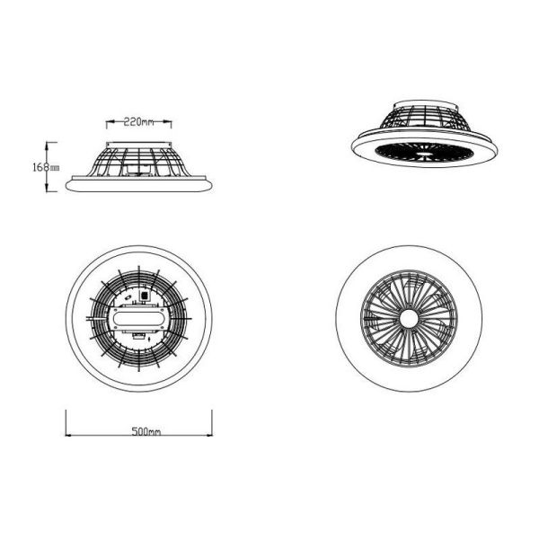 STRALSUND Titanium Ventilateur de plafond réglable LED 3 vitesses | LéonLeds