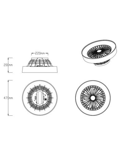 Ventilador de techo regulable FARSUND 3 velocidades | LeonLeds