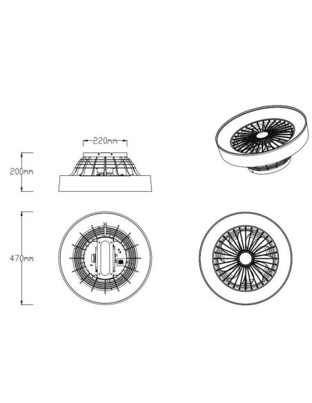Ventilador de techo regulable FARSUND 3 velocidades | LeonLeds