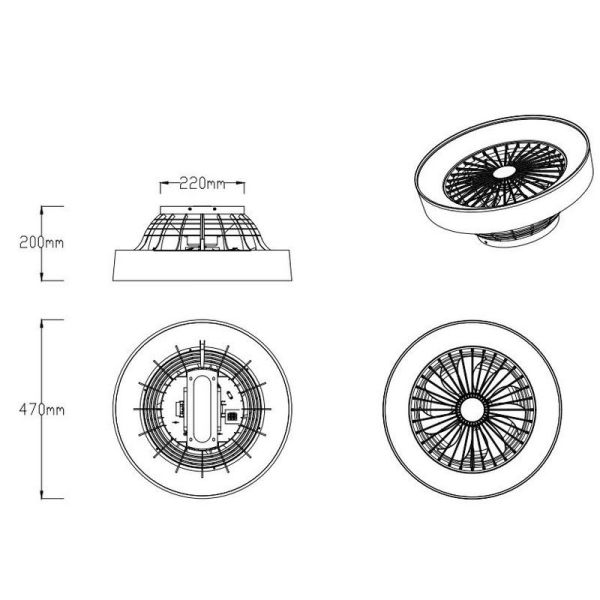 FARSUND Ventilateur de plafond réglable à 3 vitesses | LéonLeds