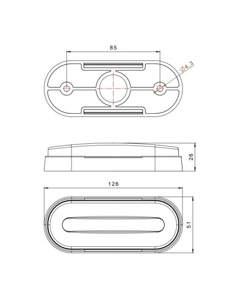 Side Light Led ADR Efeito neon reflexivo FT-070 Fristom Sem Suporte Cor Âmbar, Branco, Vermelho | leonleds