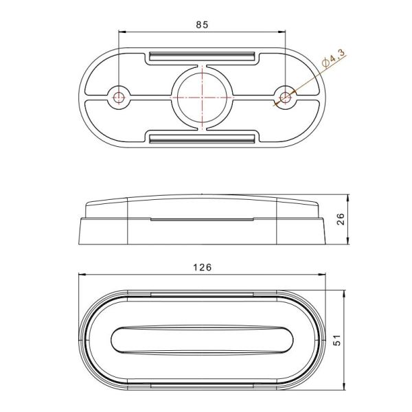 Piloto Lateral Led ADR Reflectante efecto neon FT-070 Fristom Sin Soporte Color Ambar, Blanco, Rojo | Leonleds