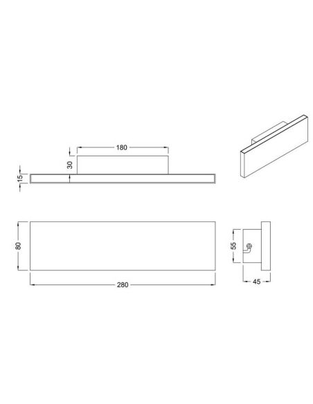 Applique murale LED plate CONCHA | LéonLeds