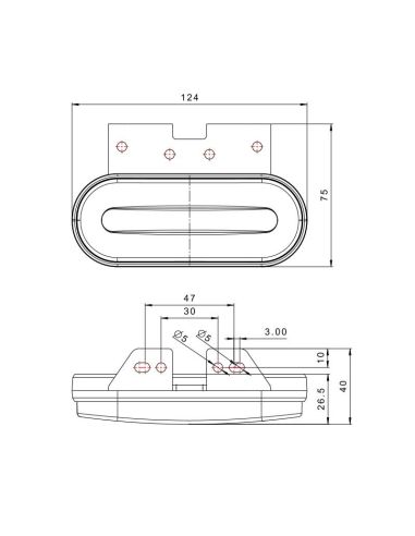 Piloto Led ADR Lateral delantero trasero FT-070+K con soporte de Fristom efecto Neon | Leonleds