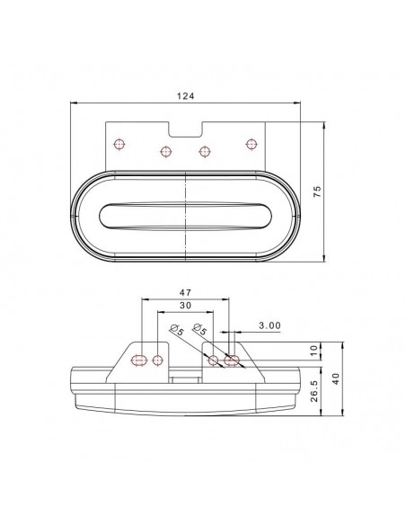 Piloto Led ADR Lateral delantero trasero FT-070+K con soporte de Fristom efecto Neon | Leonleds