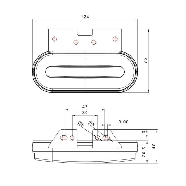 Avant Arrière Latéral ADR Led Light FT-070+K avec effet néon Support Fristom | leonleds
