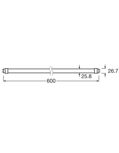 Tubo T8 LED 6,3W Reemplazo 18W de 60CM LEDTube T8 EM S Superior Class G13 ECC y Directo a Red 230V LedVance