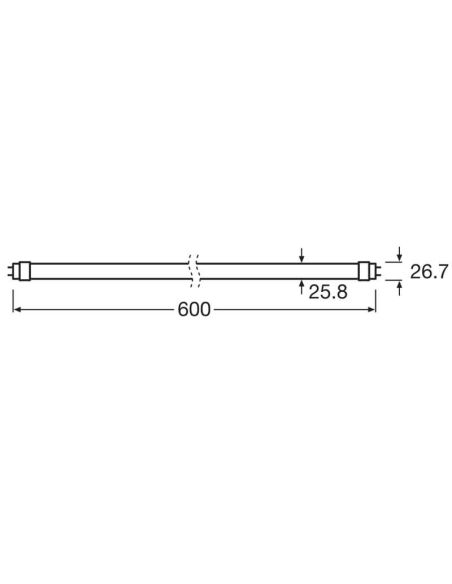 Tubo T8 LED 6,3W Reemplazo 18W de 60CM LEDTube T8 EM S Superior Class G13 ECC y Directo a Red 230V LedVance