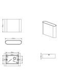 Aplique pared LED exterior luz arriba y abajo THAMES blanco medidas