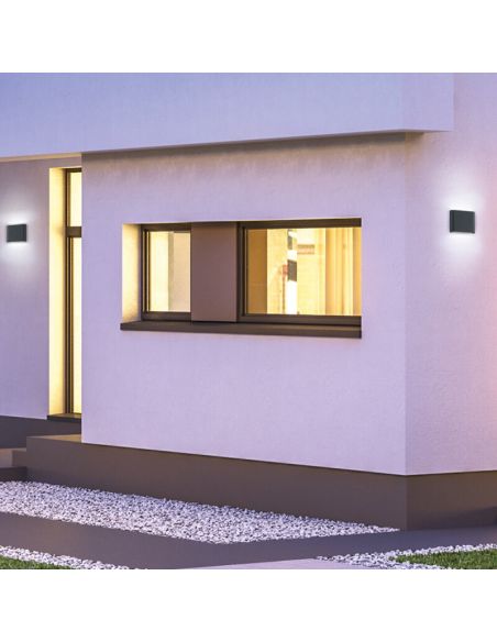 Aplique LED para exterior luminária ascendente e descendente THAMES antracite para exterior