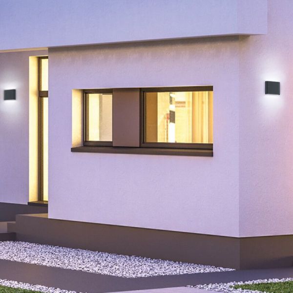 Aplique pared LED exterior luz arriba y abajo THAMES antracita en el exterior