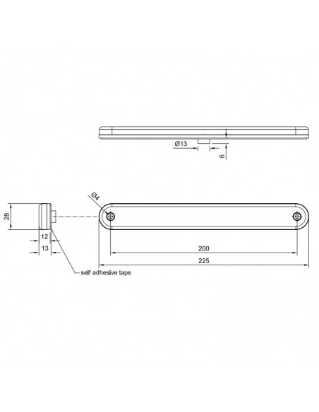 Led Piloto Lateral FT-195 Led em Vermelho e Branco Fristom Barra Amabar para instalar na superfície Delimitadores Homologados | 