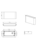 Aplique pared LED exterior THAMES II luz arriba y abajo blanco medidas