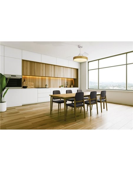 Ventilador de teto ALASKA LED 45W madeira 2700K-5000K 2500 Lm