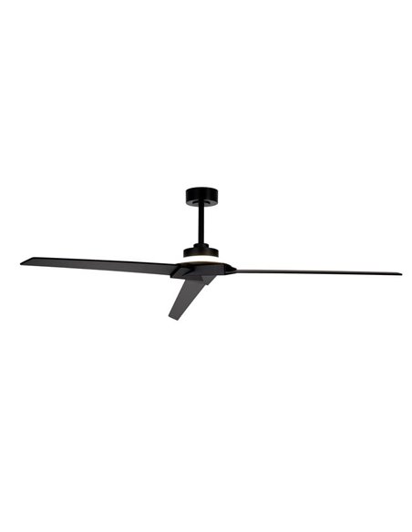 Ventilateur de plafond à lumière LED indirecte 20W BRISA Ø175cm 40W Noir+Bois 2700K-5000K, pales réversibles 1400 Lm