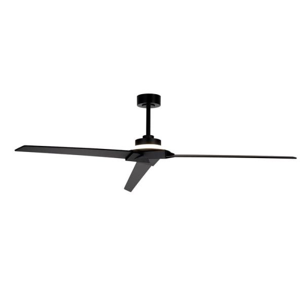 Ventilador de techo con luz LED indirecta 20W BRISA Ø175cm 40W Negro+Madera 2700K-5000K, 1400 Lm aspas reversibles