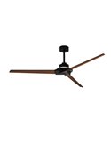 Ventilador de techo con luz LED indirecta 20W BRISA Ø175cm 40W Negro+Madera 2700K-5000K, 1400 Lm aspas reversibles