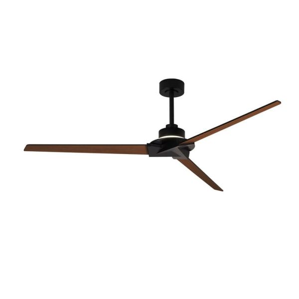 BRISA 20W indirekter LED- Lüfter Ø175cm 40W Schwarz+Holz 2700K-5000K, 1400 Lm Wendeflügel