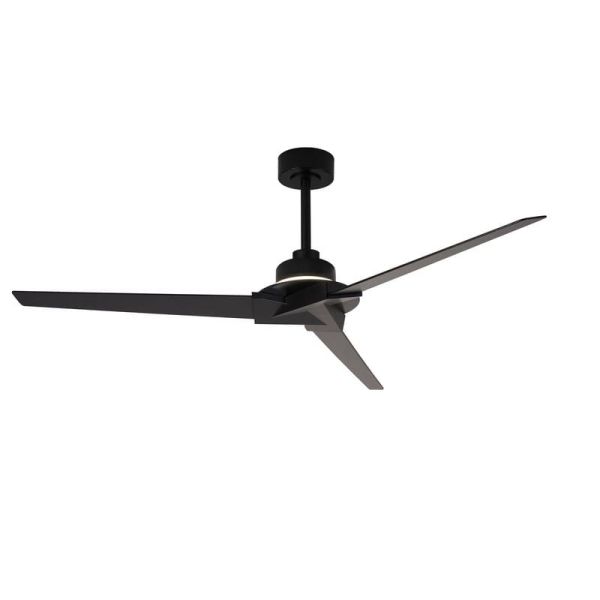 Ventilador de techo con luz LED indirecta 20W BRISA MINI Ø150cm 40W Negro+Madera 2700K-5000K, 1400 Lm aspas reversibles