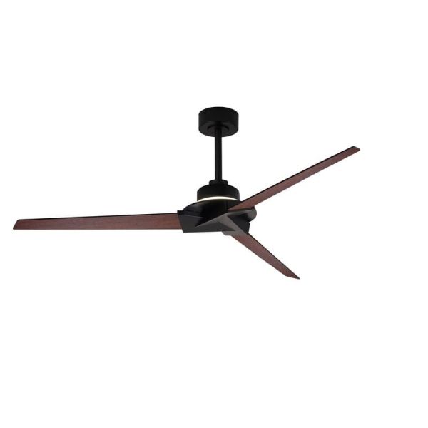 Ventilador de techo con luz LED indirecta 20W BRISA MINI Ø150cm 40W Negro+Madera 2700K-5000K, 1400 Lm aspas reversibles