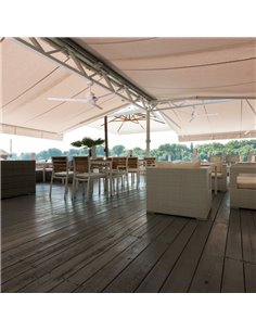 Ventilateur de plafond lumière LED indirecte 20W BRISA MINI Ø150cm 40W Blanc+Bois 2700K-5000K, 1400 Lm pales réversibles 2