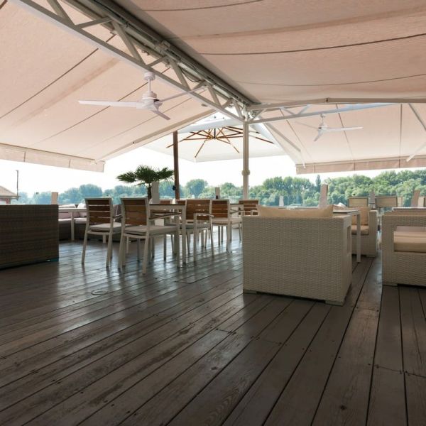 Ventilador de techo con luz LED indirecta 20W BRISA MINI Ø150cm 40W Negro+Madera 2700K-5000K, 1400 Lm aspas reversibles