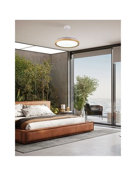 Ventilateur de plafond LED MISTRAL 50W à pales repliables 30W Blanc 2700K-5000K, 3200 Lm