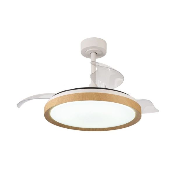 Ventilateur de plafond LED MISTRAL 50W à pales repliables 30W Bois 2700K-5000K, 3200 Lm